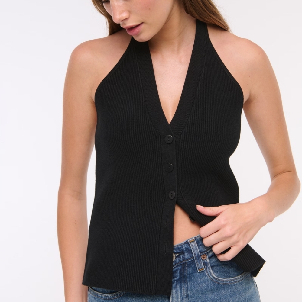 Abercrombie Halter Button-Up Top